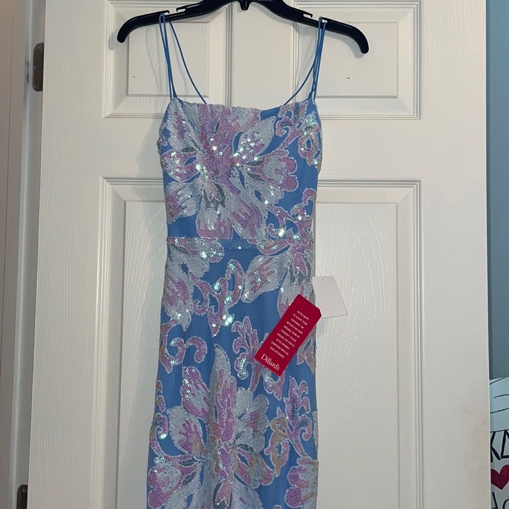 Blue floral sequin formal dress! From Dillards